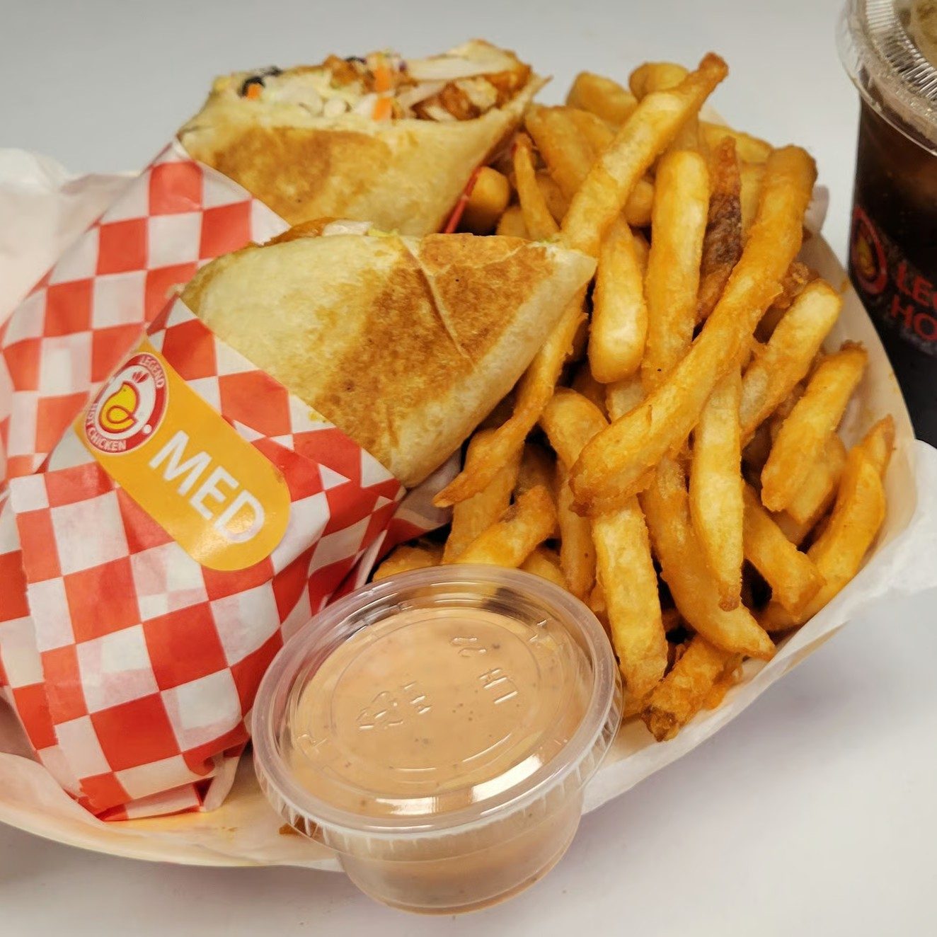 (COMBO#8) CHICKEN BURRITO.